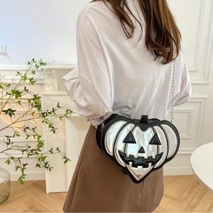 NWT Silver Metallic Pumpkin Crossbody Bag/Purse